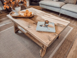 Arba Rustic Wooden Coffee Table With Shelf - thumbnail 7