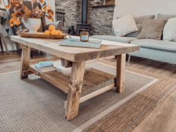 Arba Rustic Wooden Coffee Table With Shelf - thumbnail 5
