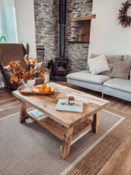 Arba Rustic Wooden Coffee Table With Shelf - thumbnail 6