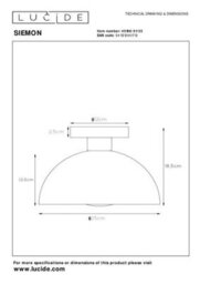 Lucide Siemon Modern Flush Ceiling Light 25Cm - 1Xe27 - Green - thumbnail 6