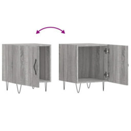 Berkfield Bedside Cabinets 2 Pcs Grey Sonoma 40X40X50 Cm Engineered Wood - thumbnail 9