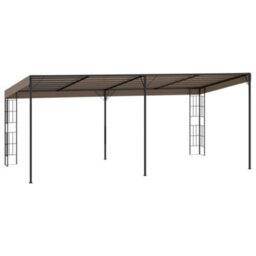 Berkfield Wall-Mounted Gazebo 6X3 M Taupe Fabric - thumbnail 4