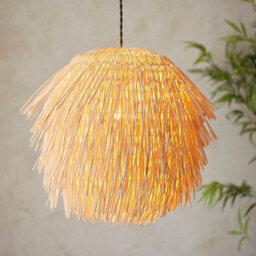 Luminosa Lighting Luminosa Pushpa Pendant Ceiling Light Natural Rattan, 1X E27 - thumbnail 4