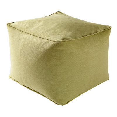 Sage Faux Suede Cube Pouffe Footrest - Stain & Spill Resistant Lightweight Square Beanbag Footstool Seat - 37 X 37 X 29Cm - image 1