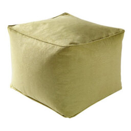 Sage Faux Suede Cube Pouffe Footrest - Stain & Spill Resistant Lightweight Square Beanbag Footstool Seat - 37 X 37 X 29Cm - thumbnail 1