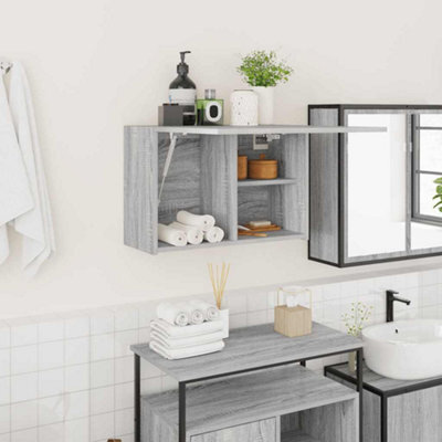 Walplus Bathroom Wall Cabinet Grey Sonoma 60X25X40 Cm Engineered Wood - image 1