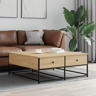 Walplus Coffee Table Sonoma Oak 100X99X40 Cm Engineered Wood - image 1