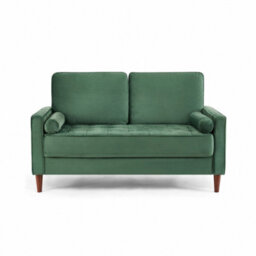 Home Detail Edward Velvet Sofa 2 Seater Luxury Velvet Sofa Couch Settee Bolster Cushions, Green - thumbnail 2