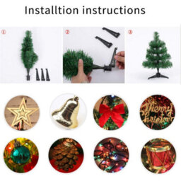 Living And Home Mini Christmas Tree Tabletop Decoration With Led Lights 50Cm - thumbnail 5