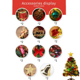 Living And Home Mini Christmas Tree Tabletop Decoration With Led Lights 50Cm - thumbnail 4