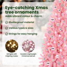 Vidaxl Christmas Tree With 300 Leds With Stand Pink 210 Cm Pvc - thumbnail 9