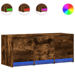 Berkfield Sturdy Tv Cabinet With Led Smoked Oak 97X34X40 Cm Engineered Wood - thumbnail 1