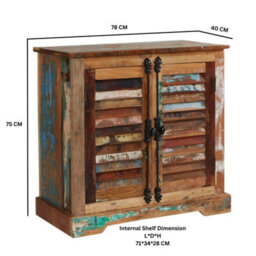 Wyld Haus Seattle Reclaimed Wood 2-Door Coastal Sideboard Cabinet 780X400X750mm - thumbnail 3