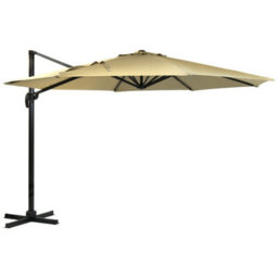 Charles Bentley 3.5M X-Large Hanging Banana Umbrella Parasol Beige - thumbnail 1