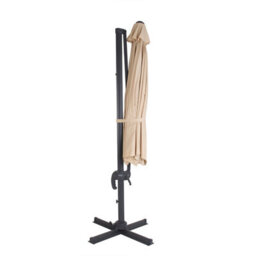 Charles Bentley 3.5M X-Large Hanging Banana Umbrella Parasol Beige - thumbnail 3