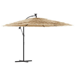 Walplus Garden Parasol With With Leds And Steel Pole Brown 269X269X235 Cm - thumbnail 2