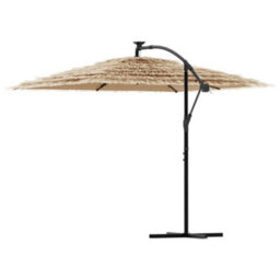 Walplus Garden Parasol With With Leds And Steel Pole Brown 269X269X235 Cm - thumbnail 6