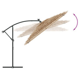 Walplus Garden Parasol With With Leds And Steel Pole Brown 269X269X235 Cm - thumbnail 7