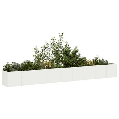 Berkfield Planter White 360X40X40 Cm Cold-Rolled Steel - image 1