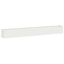 Berkfield Planter White 360X40X40 Cm Cold-Rolled Steel - thumbnail 2