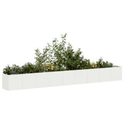 Berkfield Planter White 360X40X40 Cm Cold-Rolled Steel - thumbnail 1