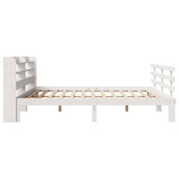 Berkfield Bed Frame With Headboard Without Mattress White 200X200 Cm - thumbnail 6