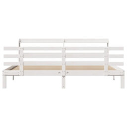 Berkfield Bed Frame With Headboard Without Mattress White 200X200 Cm - thumbnail 3