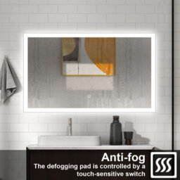 Probaty Bathrooms Bathroom Mirror 3-Colour Led 100X60Cm With Anti-Fog And Memory Function,backlit Wall Vanity Mirror,touch Sensor Switch,ip44 - thumbnail 7