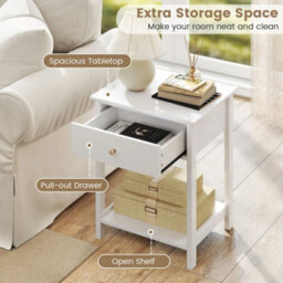 2 Pcs Nightstand 2 Tier Bedside Sofa Table W/storage Shelf - thumbnail 6