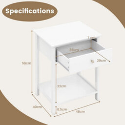 2 Pcs Nightstand 2 Tier Bedside Sofa Table W/storage Shelf - thumbnail 2