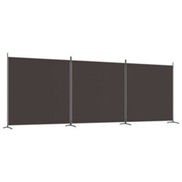 Walplus 3-Panel Room Divider Brown 525X180 Cm Fabric - thumbnail 2