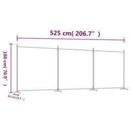 Walplus 3-Panel Room Divider Brown 525X180 Cm Fabric - thumbnail 8