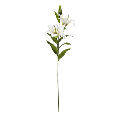 Hill Interiors Madonna Lily Artificial Flower Spray White (One Size) - image 1