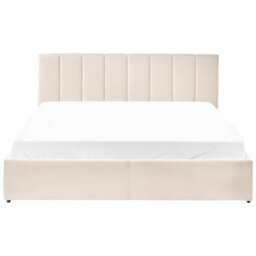 Beliani Ottoman Bed Velvet Dreux 180 X 200 Cm (Eu Super King) Light Beige - thumbnail 7