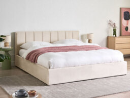 Beliani Ottoman Bed Velvet Dreux 180 X 200 Cm (Eu Super King) Light Beige - thumbnail 2