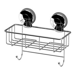 Showerdrape Suctionloc Chrome Steel Suction Wall Mounted Sponge Basket - thumbnail 3