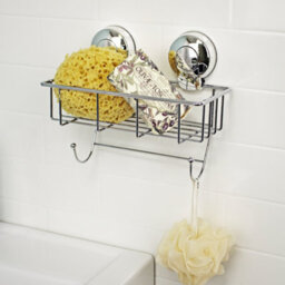 Showerdrape Suctionloc Chrome Steel Suction Wall Mounted Sponge Basket - thumbnail 2