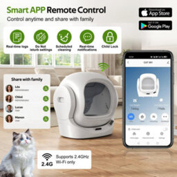 Abrihome 68L Smart Self-Cleaning Cat Litter Box With App Control, 8L Waste Bin, Aroma Box & Infrared Safety Sensor - thumbnail 4