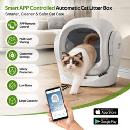 Abrihome 68L Smart Self-Cleaning Cat Litter Box With App Control, 8L Waste Bin, Aroma Box & Infrared Safety Sensor - thumbnail 2