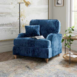 Arthur Navy Blue Armchair For Living Room - Fully Assembled By Roseland Furniture - thumbnail 2