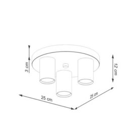 Luminosa Lighting Luminosa Lagos Modern Ceiling Lamp 3 Light White - thumbnail 6