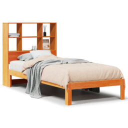 Berkfield Bookcase Bed Without Mattress Wax Brown 75X190 Cm Small Single Solid Wood Pine - thumbnail 2