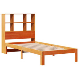 Berkfield Bookcase Bed Without Mattress Wax Brown 75X190 Cm Small Single Solid Wood Pine - thumbnail 3