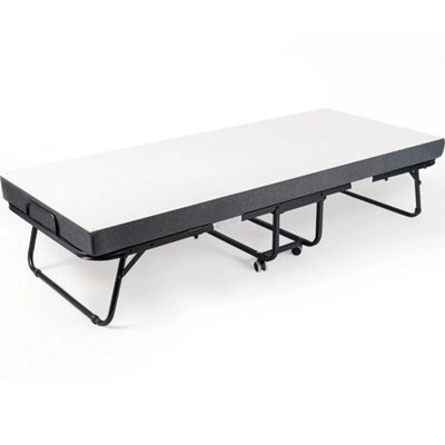 Portable Fold Up Rollaway Guest Bed With 10Cm Memory Foam Mattress And Universal Wheels - image 1