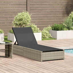 Berkfield Sun Lounger Beige 60X200X27 Cm Poly Rattan - thumbnail 1