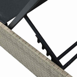 Berkfield Sun Lounger Beige 60X200X27 Cm Poly Rattan - thumbnail 5
