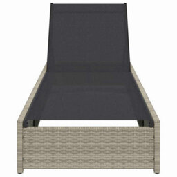 Berkfield Sun Lounger Beige 60X200X27 Cm Poly Rattan - thumbnail 3
