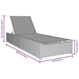 Berkfield Sun Lounger Beige 60X200X27 Cm Poly Rattan - thumbnail 6