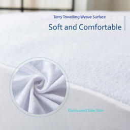 Homes & Linen Terry Mattress Protector 100% Cotton Waterproof Mattress Protector Non- Allergenic & Breathable Absorbent Deep Mattress Protector - thumbnail 1