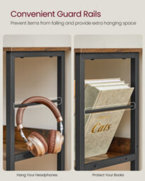 LEDREM Bookcase, Bookshelf, Ladder Shelf 2-Tier, Display Storage Rack Shelf, For Office, Living Room, Bedroom, 33 X 132.6 X 80 Cm - thumbnail 5